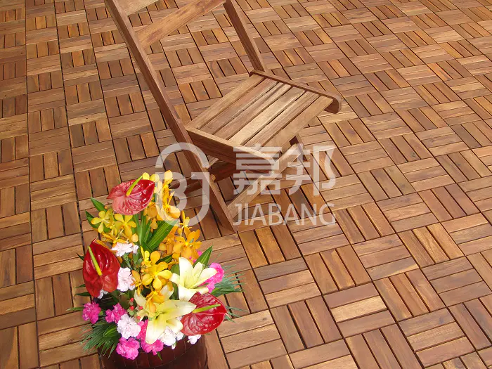 JIABANG anti-slip acacia wood deck tile cheapest factory price at discount