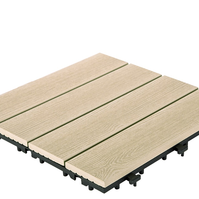 Wood Plastic Composite Tiles Basement Floor Interlocking Slate Tiles J