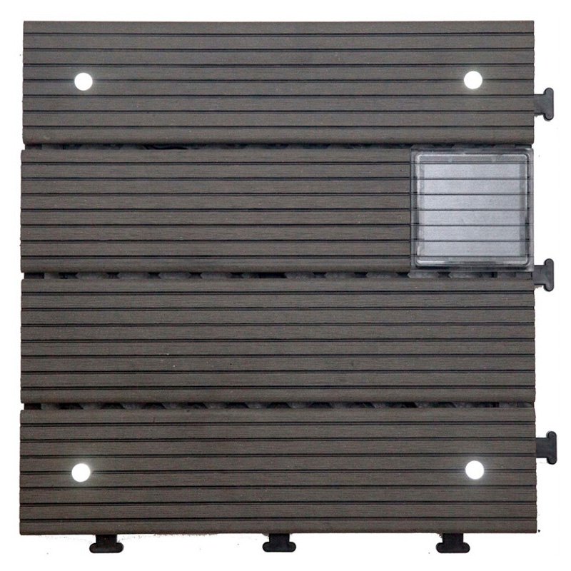 Eco-friendly WPC solar light deck tiles SSLW-WPC30 LDP