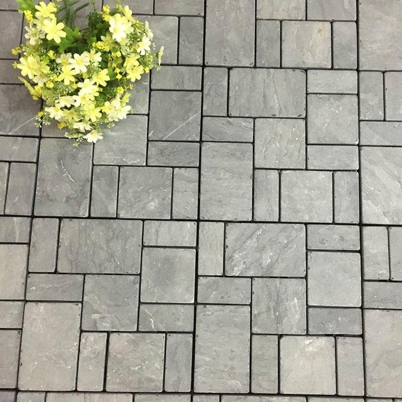 Stone Deck Tiles Tts11p Gy, Snap Together Slate Patio Tiles