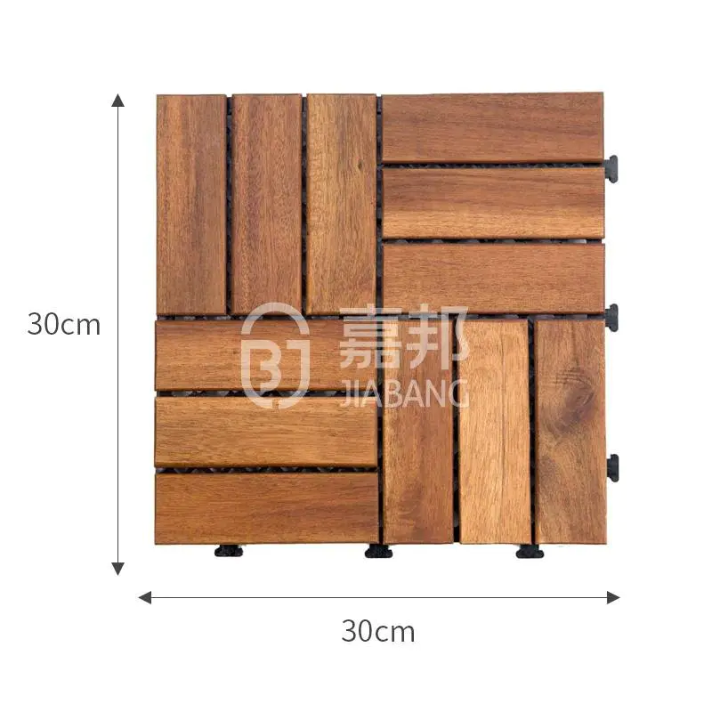 JIABANG anti-slip acacia wood deck tile cheapest factory price at discount
