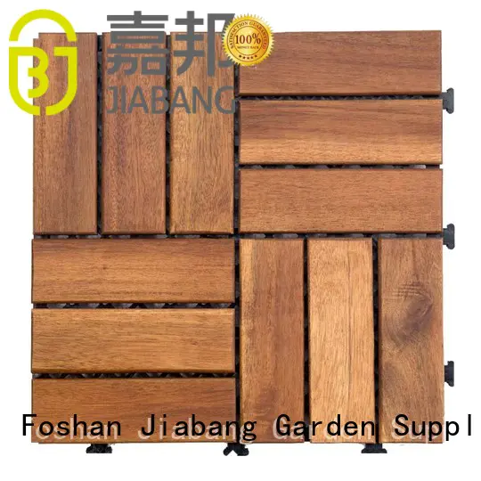 interlocking acacia wood tile flooring interlocking for decoration JIABANG