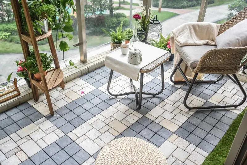 diy gray travertine tile natural for garden decoration JIABANG