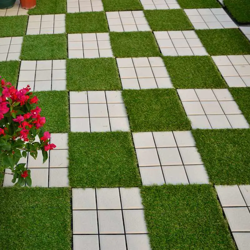 Garden floor design artificial grass deck tiles G014