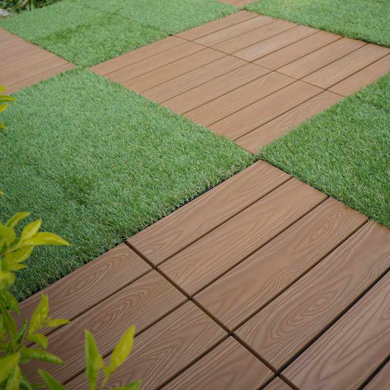 JIABANG Garden artificial turf permeable artificial grass deck tiles G017 Permeable Acking Grass Deck Tile image70