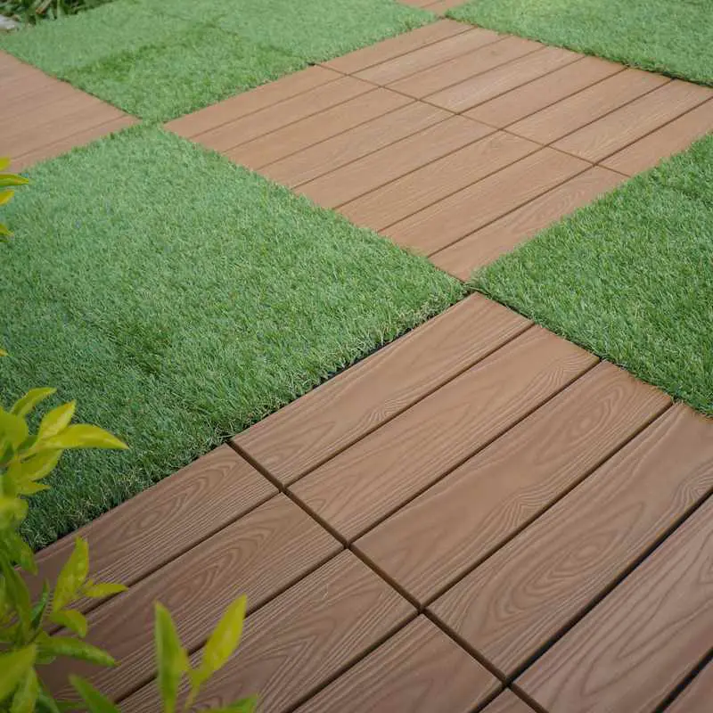 Garden artificial turf permeable artificial grass deck tiles G017