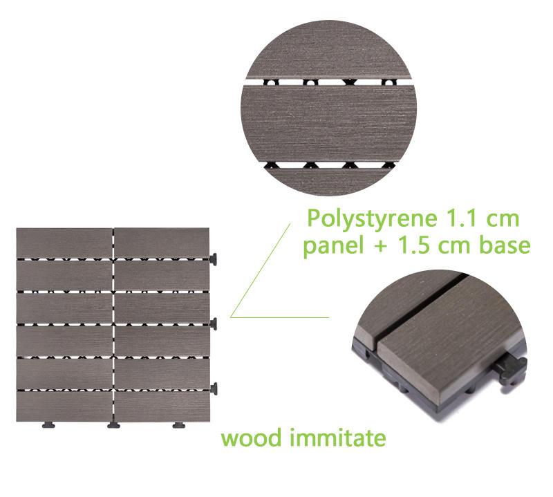 plastic floor lightweight JIABANG Brand pvc deck tiles factory