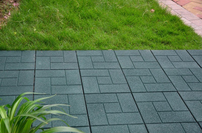 Decking square rubber patio tile XJ-SBR-GN002-8