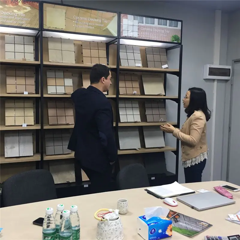 Welcome Famous Panama’s importer visit JIABANG decking tile factory