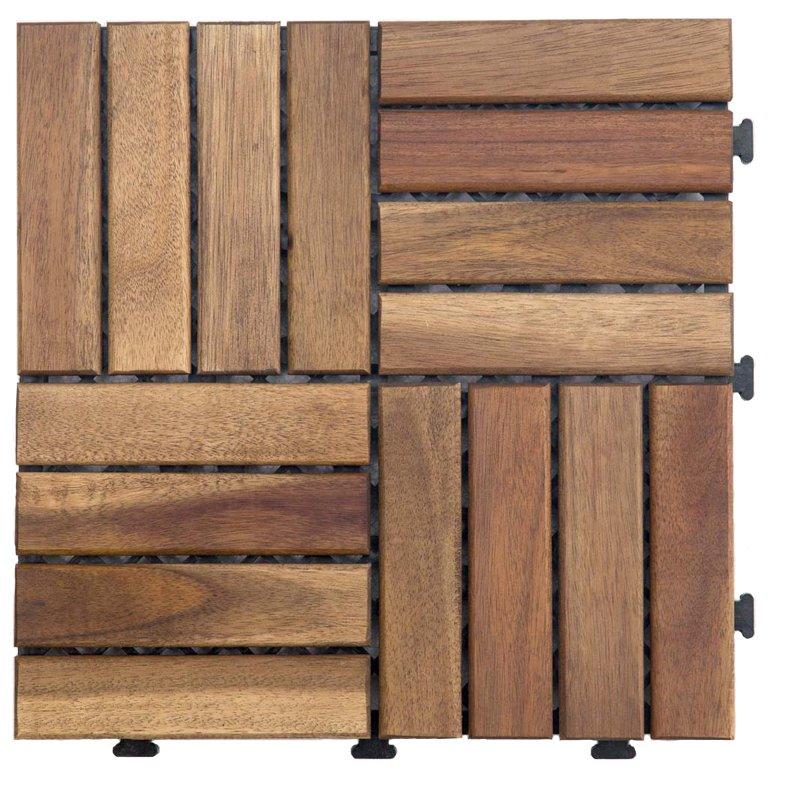 Solid wood acacia deck tile for outdoor flooring A16P3030PC
