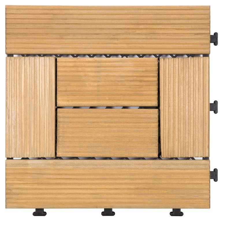 JIABANG 12x12 natural deck flooring wood tiles new design  S6P3030BL Fir Wood Deck Tile image41