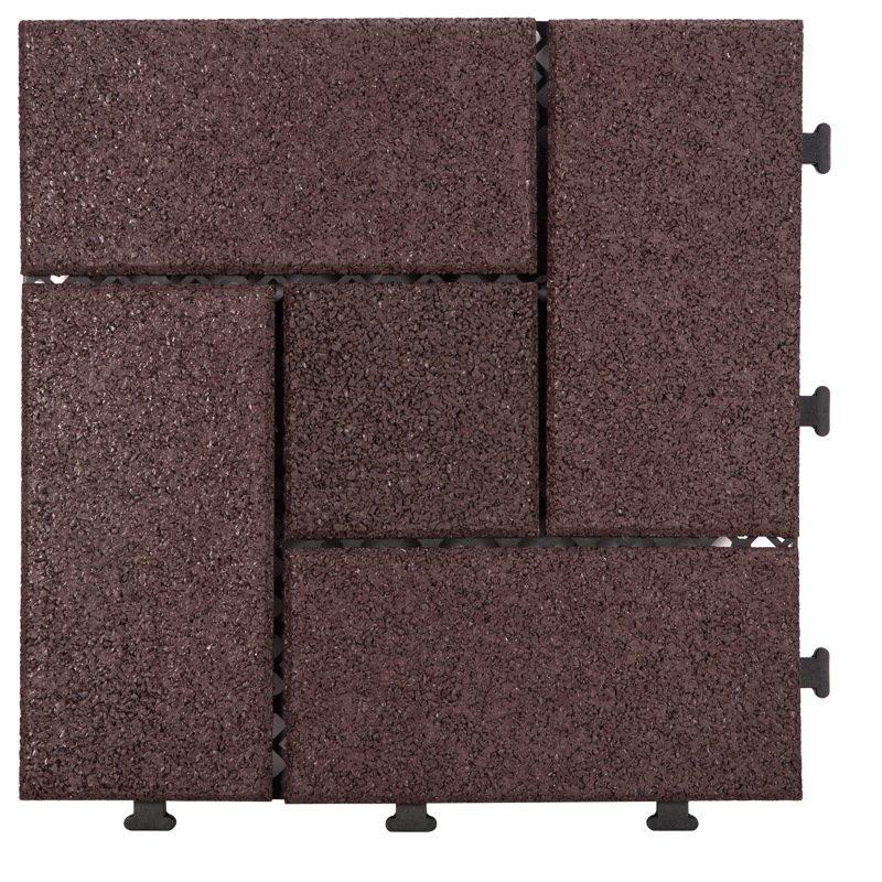 Interlocking Patio rubber floor tiles XJ-SBR-DBR003
