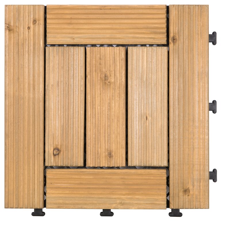JIABANG DIY wood floors interlocking tiles for balcony S7P3030BL Fir Wood Deck Tile image39