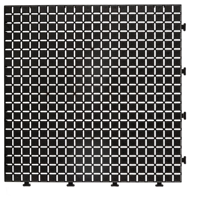 Non slip bathroom floor plastic mat JBPL3030N black