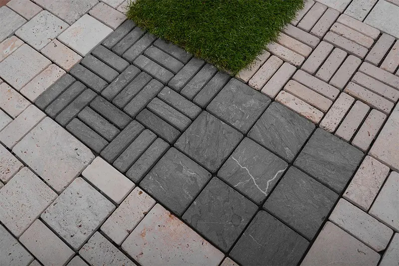 travertine stone click grey JIABANG Brand travertine deck tiles