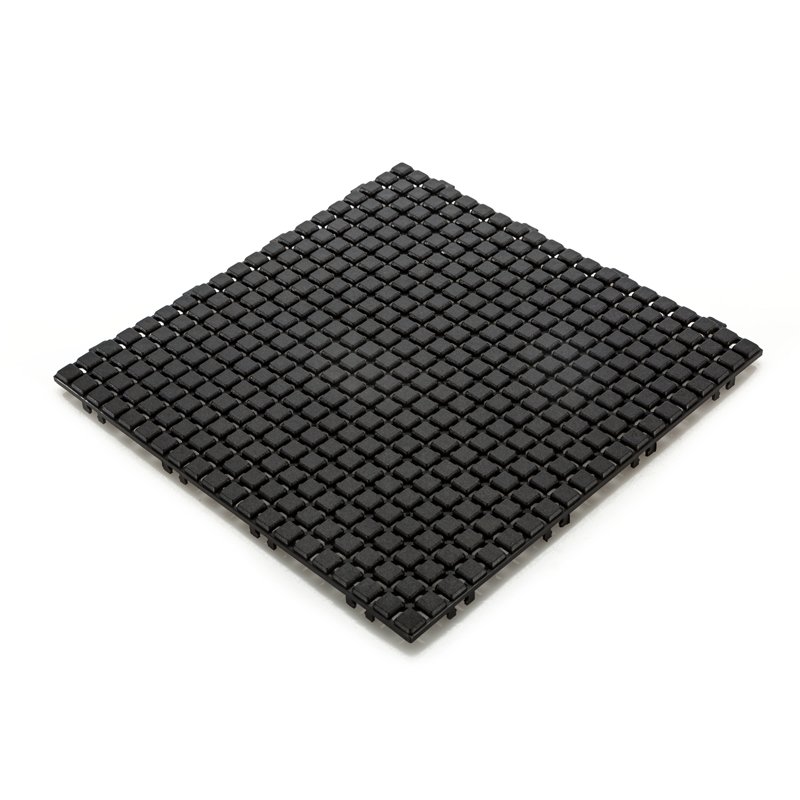 Non slip bathroom floor plastic mat JBPL3030N black