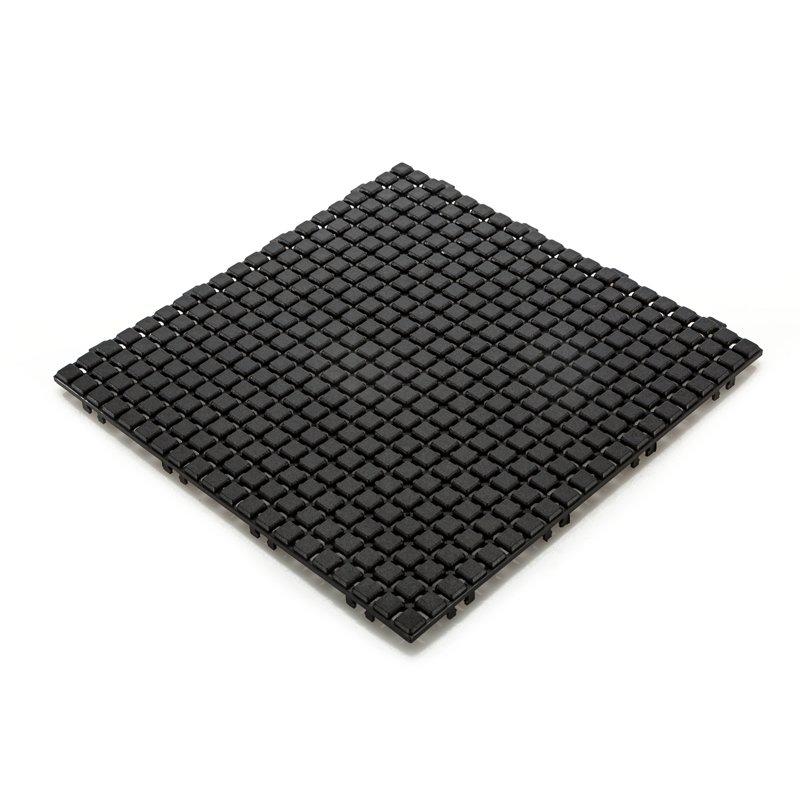 Non slip bathroom floor plastic mat JBPL3030N black