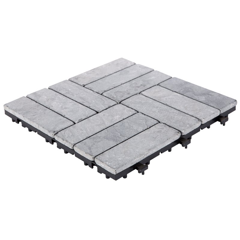 JIABANG Online outdoor interlocking floor limestone tile TTS12P-GY Travertine Deck Tile image21
