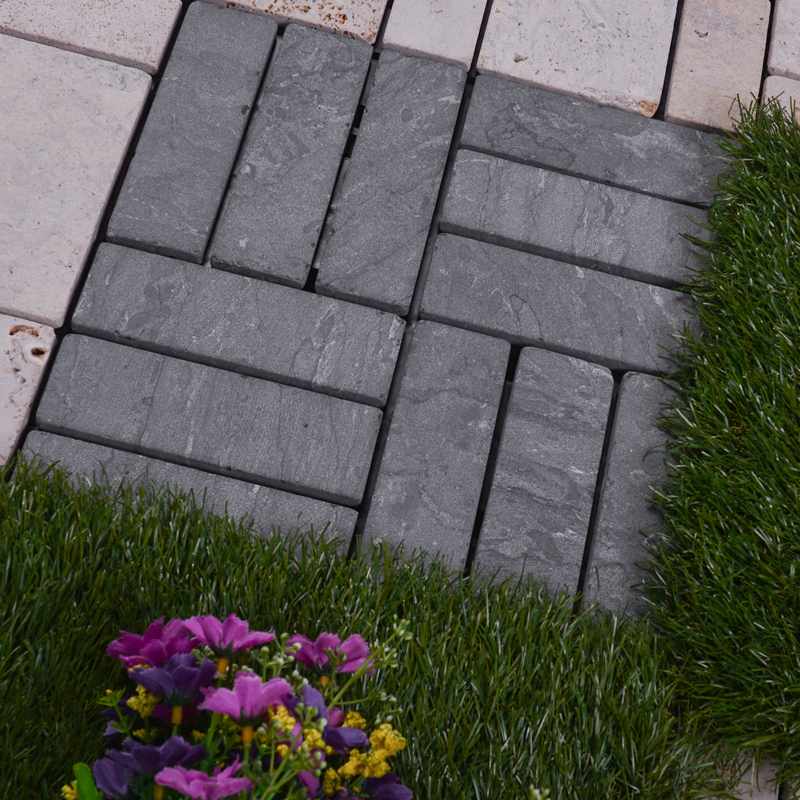 Online outdoor interlocking floor limestone tile TTS12P-GY