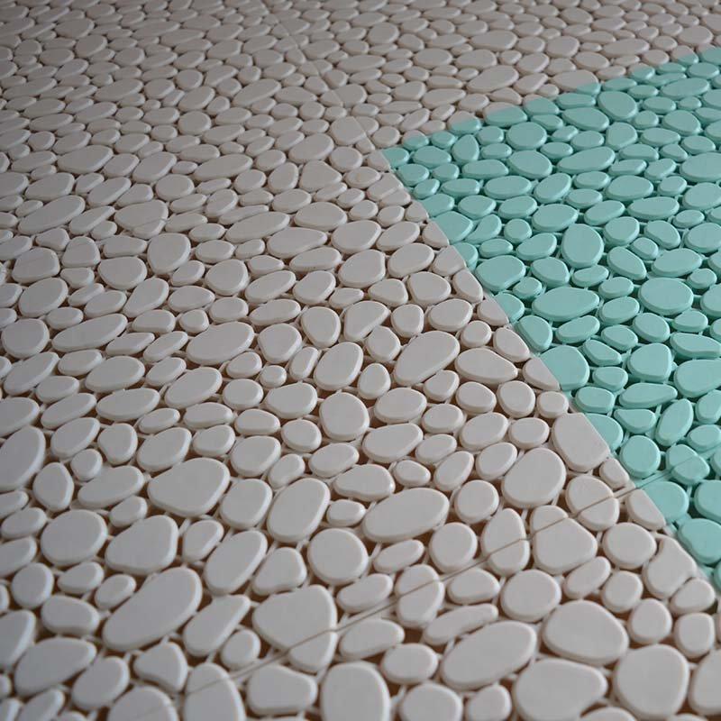 Non slip bathroom flooring plastic mat JBPL3030N green