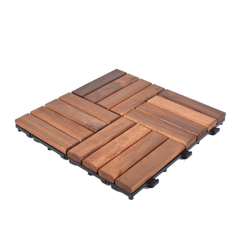 Solid wood acacia deck tile for outdoor flooring A16P3030PC
