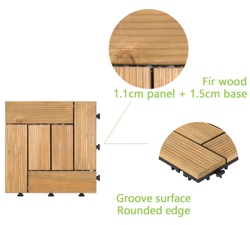 diy wood garden wooden decking tiles outdoor wooden floor JIABANG