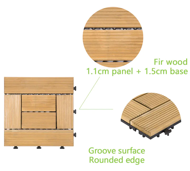 30x60cm size interlocking JIABANG Brand square wooden decking tiles manufacture