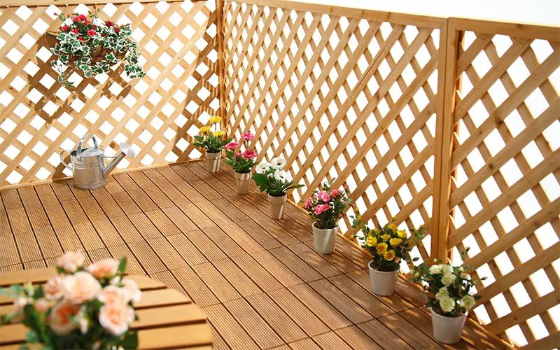 garden fir interlocking wood deck tiles patio JIABANG Brand
