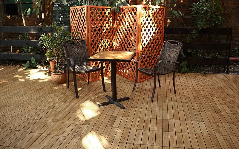 wood deck flooring size OEM interlocking wood deck tiles JIABANG