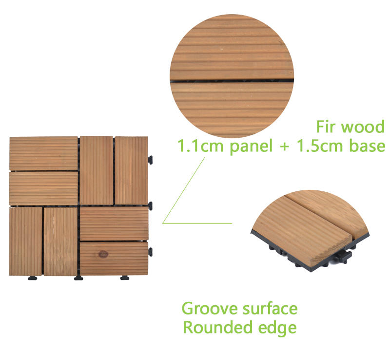 garden deck interlocking wood deck tiles floor JIABANG Brand company