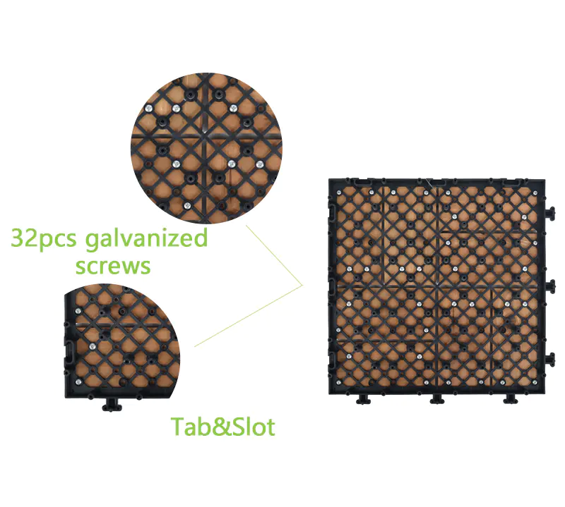 square wooden decking tiles long interlocking Warranty JIABANG