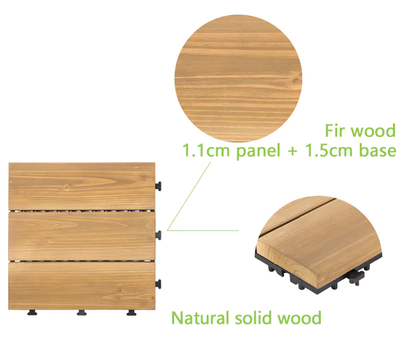 diy wood garden wooden decking tiles natural wooden floor JIABANG