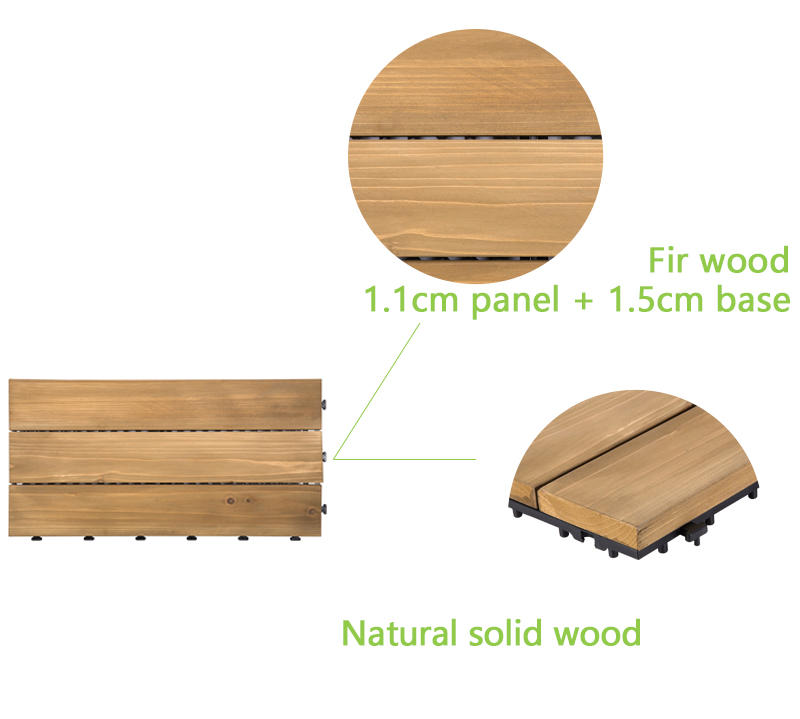 Custom fir deck interlocking wood deck tiles JIABANG adjustable