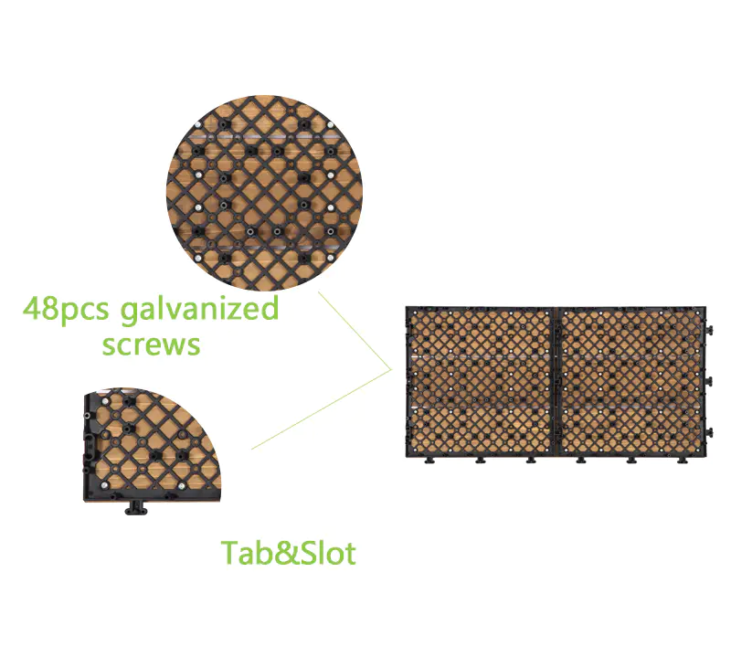 size garden tiles balcony JIABANG Brand interlocking wood deck tiles supplier