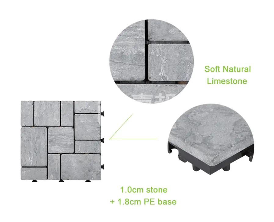 diy gray travertine tile natural for garden decoration JIABANG