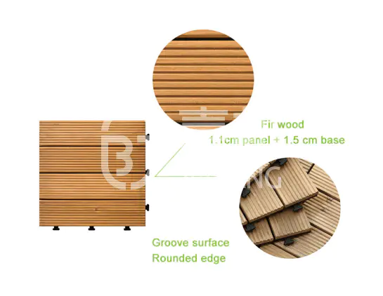 solid Custom fir floor interlocking wood deck tiles JIABANG outdoor
