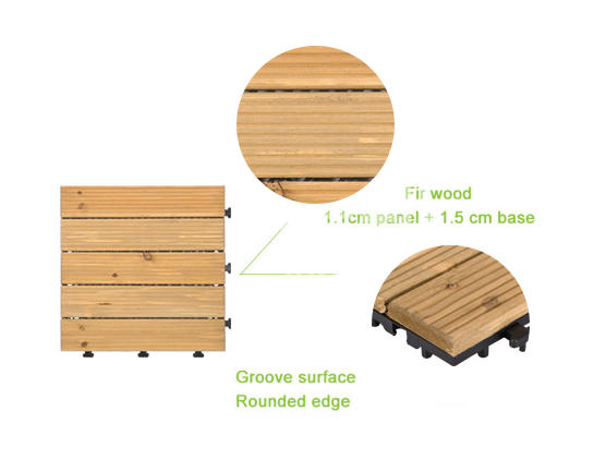 square wooden decking tiles 12x12 patio fir JIABANG Brand