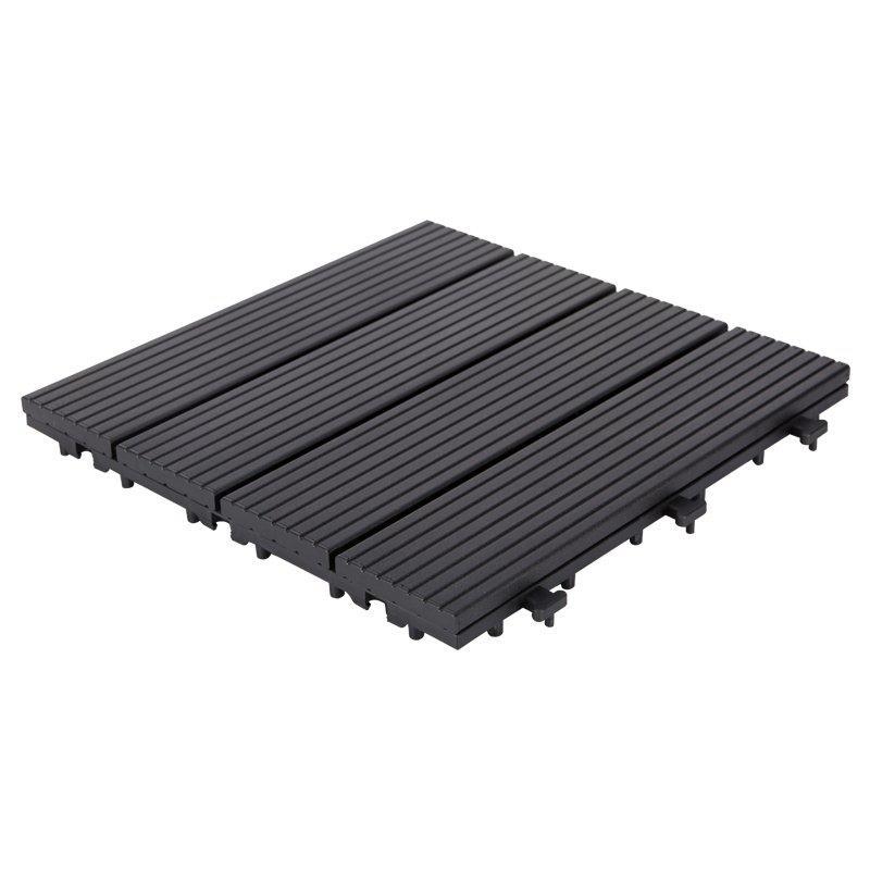 Outdoor metal aluminum deck tiles AL4P3030 black