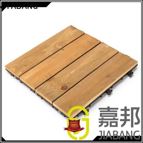 JIABANG natural interlocking wood deck tiles flooring for balcony