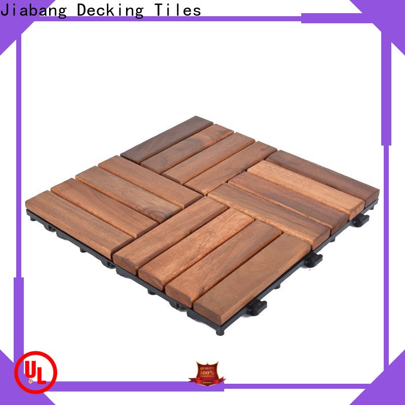 JIABANG anti-slip acacia wood tile flooring cheapest factory price for decoration