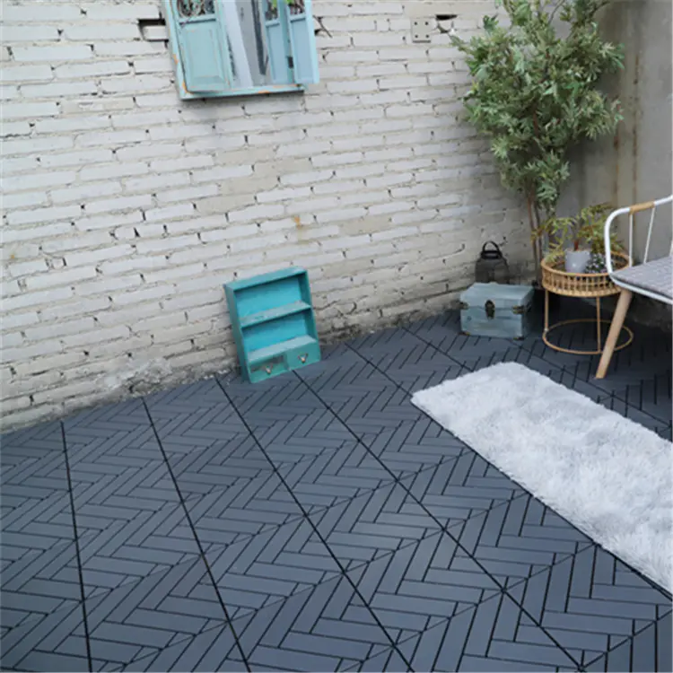 Click together non slip  patio interlocking deck tiles PP8C3030B LG