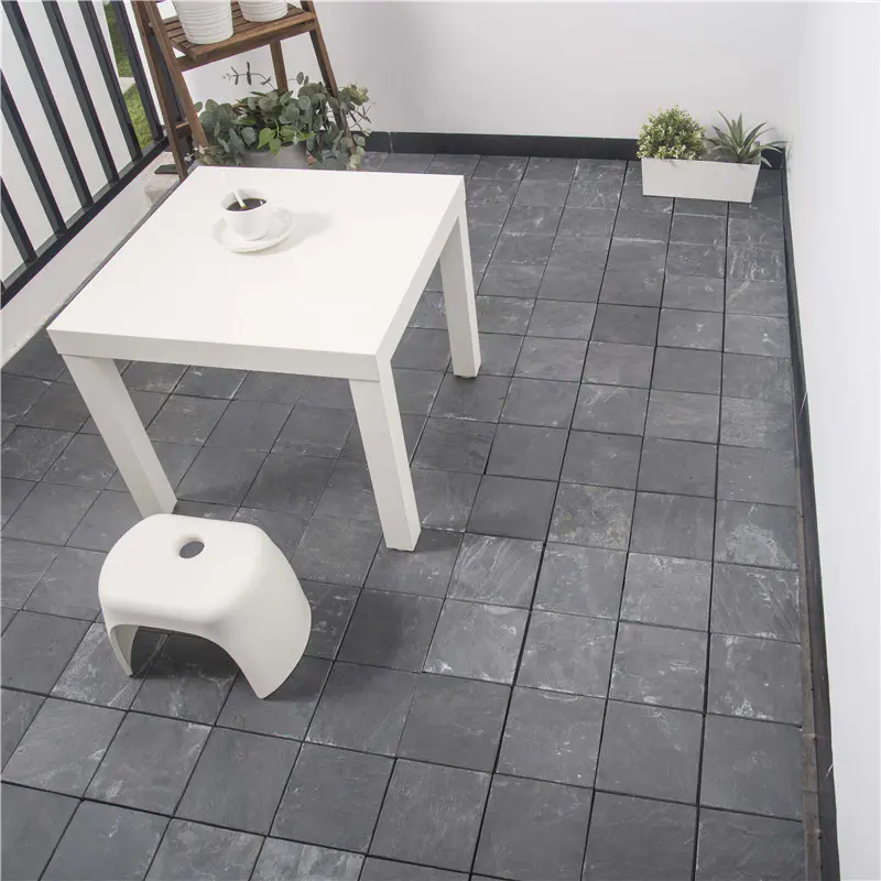 courtyard  black slate interlocking stone deck tile JBD002-GDA