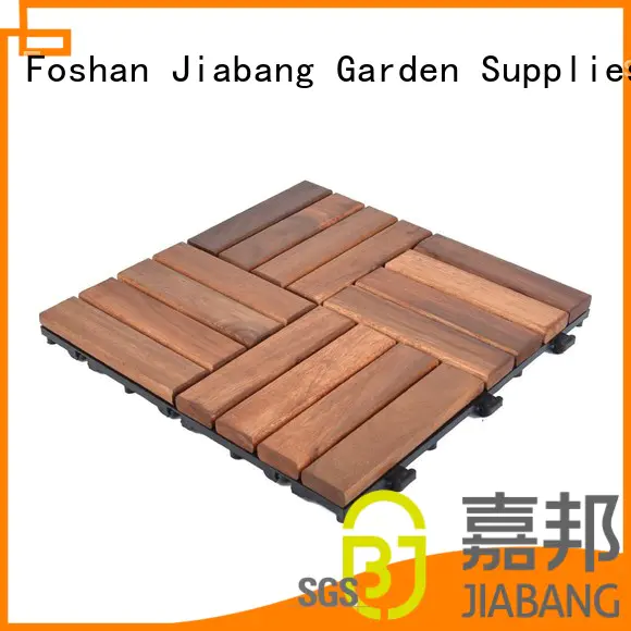 acacia interlocking outdoor acacia deck tile wood JIABANG