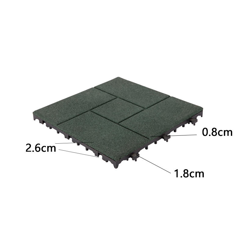 Decking square rubber patio tile XJ-SBR-GN002-3